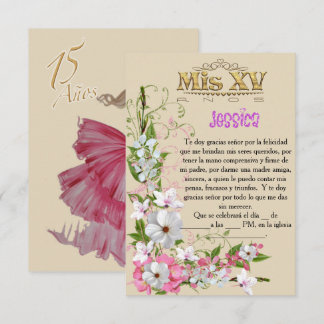 Invitation pour festivité de 15 années