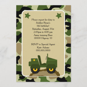Invitation pour festivité militer Soldat camuflage