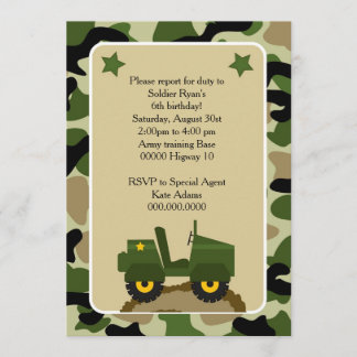 Invitation pour festivité militer Soldat camuflage
