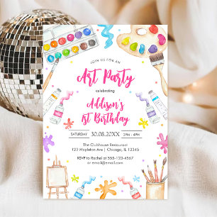 Invitation pour fête d'anniversaire de peinture ar