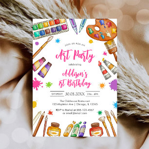 Invitation pour fête d'anniversaire de peinture ar