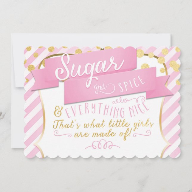 Invitation pour fête d'anniversaire Sugar & Spice  (Devant)