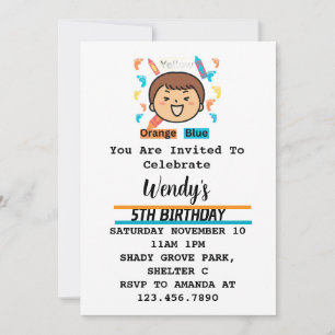 Invitation pour fête d'enfants Empreintes