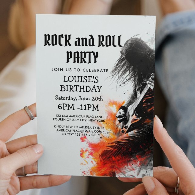 Invitation pour Guitar Player et Rock And Roll Par (Créateur téléchargé)