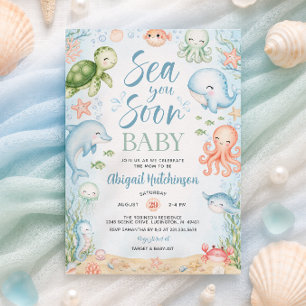 Invitation pour la Baby Shower "À la mer bientôt,
