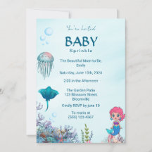Invitation pour la Baby Shower de la Petite Sirène