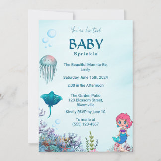 Invitation pour la Baby Shower de la Petite Sirène
