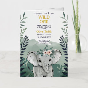Invitation pour la Baby Shower de l'éléphant de Sa
