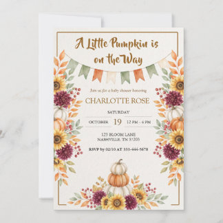 Invitation pour la Baby Shower de Petit Citrouille
