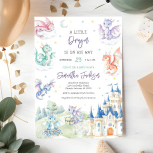 Invitation pour la baby shower du petit dragon