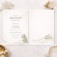 Invitation pour la baby shower du petit dragon mig