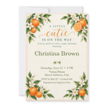 Invitation pour la Baby Shower Little Cutie Orange