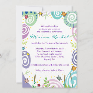 Invitation pour la Bat Bar Mitzvah MÈRE NATURE TOU