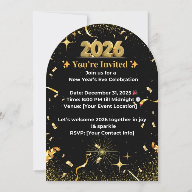 Invitation pour la célébration de la Saint-Sylvest (Devant)