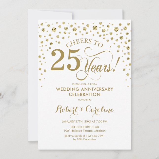Invitation pour la célébration du 25e anniversaire (Devant)