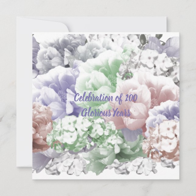 Invitation pour la célébration d'un 100e anniversa (Devant)