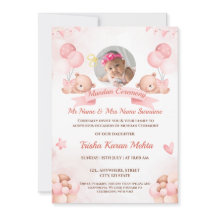 Invitation pour la cérémonie Mundan d'une fille in