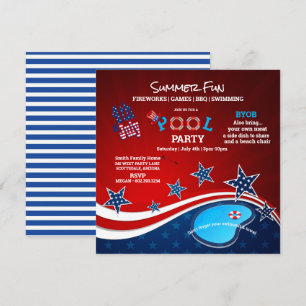 Invitation pour la fête au bord de la piscine avec