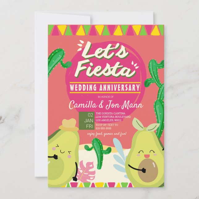 Invitation pour la fête d'anniversaire de mariage (Devant)