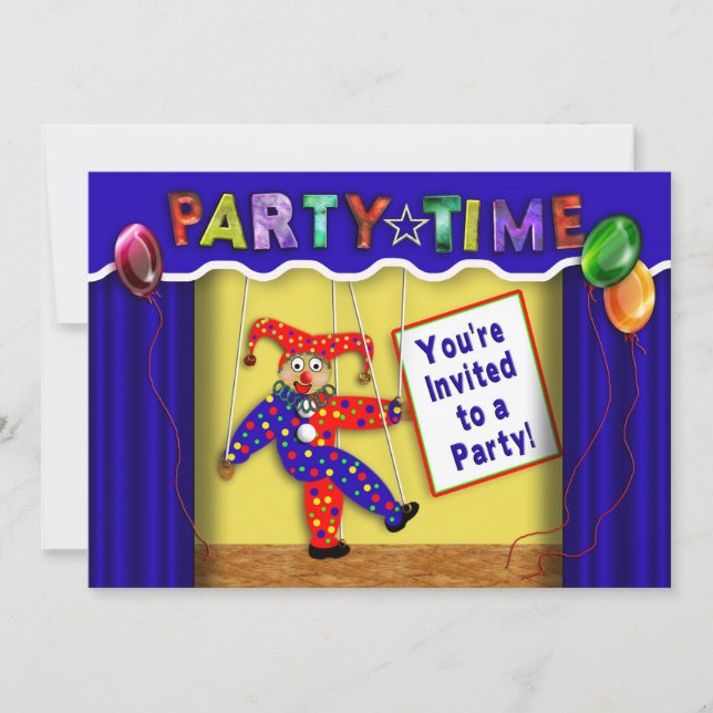 Invitation pour la fête d'anniversaire des enfants (Devant)