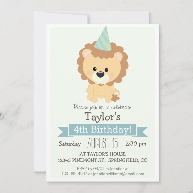 Invitation pour la fête d'anniversaire du bébé Lio (Devant)