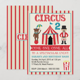 Invitation pour la fête d'anniversaire du Cirque p