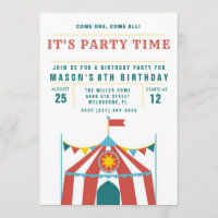Invitation pour la fête d'anniversaire du cirque p