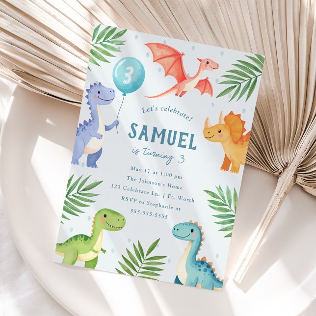 Invitation pour la fête d'anniversaire du dinosaur (Créateur téléchargé)