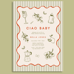 Invitation pour la fête de bébé Ciao Bambino