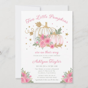 Invitation pour la fête de bébé jumelles Petite Ci