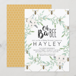 Invitation pour la fête de future maman Bumble Bee
