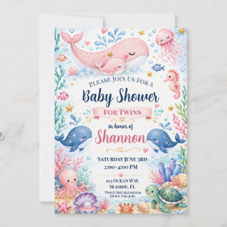 Invitation pour la fête de naissance de jumeaux |