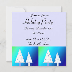 Invitation pour la fête de Noël avec des sapins bl