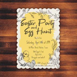 Invitation pour la fête de Pâques et chasse aux œu