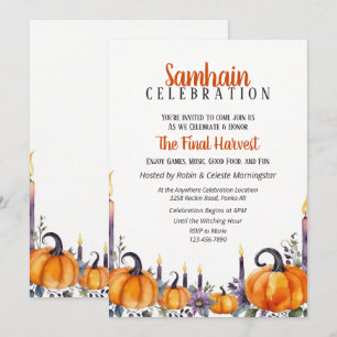 Invitation pour la fête de Samhain avec citrouille