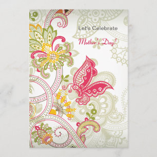 Invitation pour la fête des mères de papillons