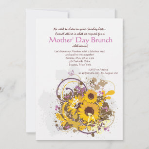 Invitation pour la fête des mères Tournesols