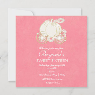 Invitation pour la fête du carrosse rose et or de 