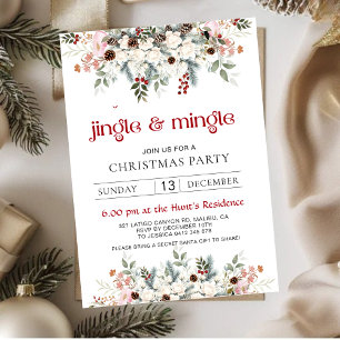 Invitation pour la fête florale de Noël Blush Wint