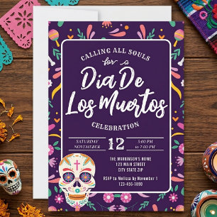 Invitation pour la fête mexicaine de crânes Dia De