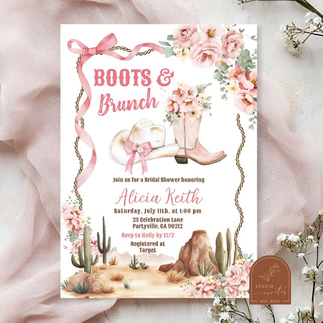 Invitation pour la Mariée : Bottes et Brunch (Créateur téléchargé)