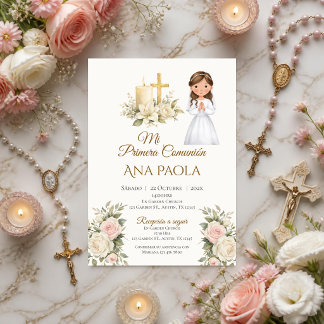 Invitation pour la première communion d'une fille