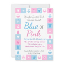 Invitation pour la révélation du sexe Bébé avec de