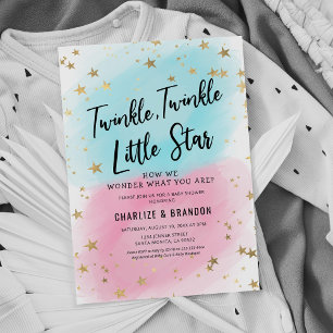 Invitation pour la révélation du sexe de bébé Twin