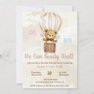 Invitation pour la révélation du sexe de l'ours en