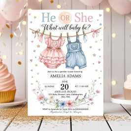 Invitation pour la révélation du sexe du bébé : vê