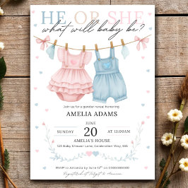 Invitation pour la révélation du sexe du bébé : vê
