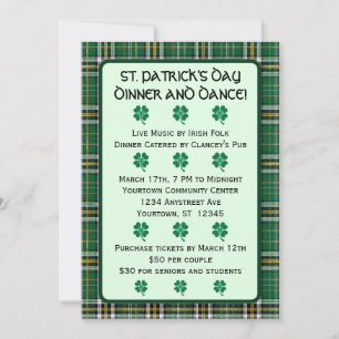 Invitation pour la Saint-Patrick avec tartan irlan