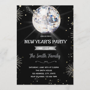 Invitation pour la Saint-Sylvestre disco ball