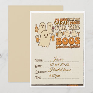 Invitation pour la soirée Halloween "Retro ici pou